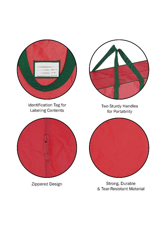 Elf Stor Christmas Tree Storage Bag Set - Set of 2 Bags for 7.5-Foot Artificial Trees - Protects Holiday Decorations and Inflatables by Elf Stor (Red) - Image 3